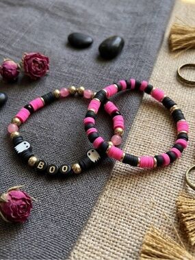Halloween Boo Stacking Bracelets (Set of 2)